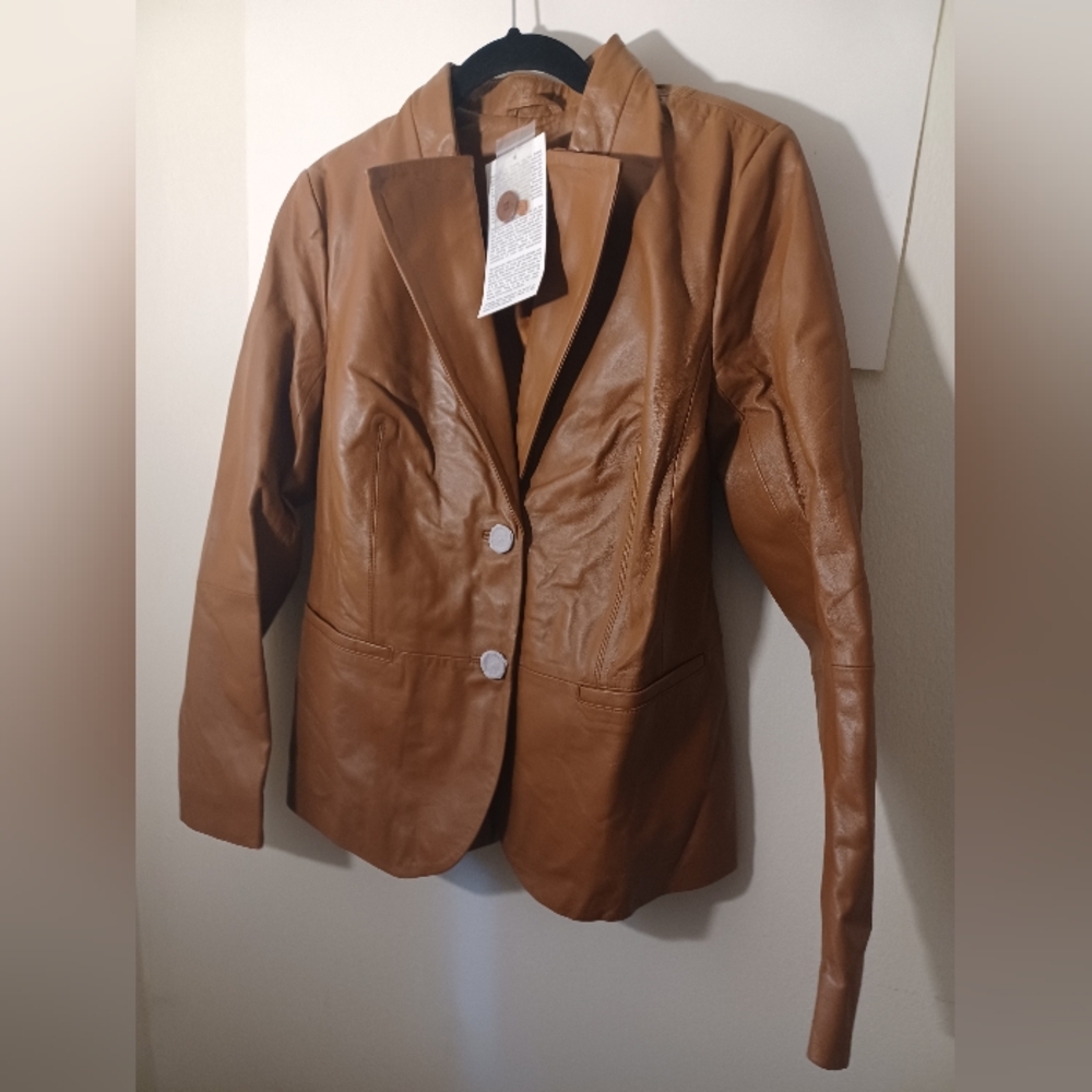 Jessica London Womens Lightweight Leather Jacket New Size 12W